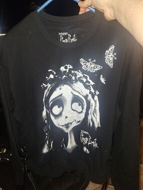 Burton Black Sweatshirt with White Gothic Girl & Butterflies